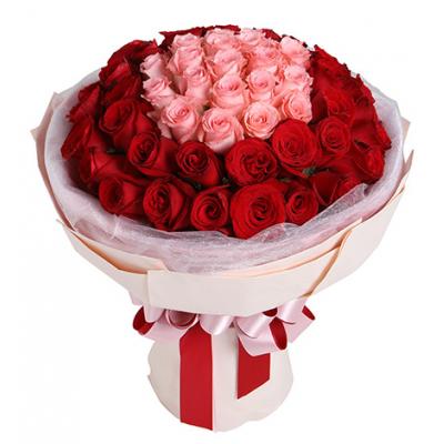 爱在心头/920特惠----玫瑰50枝：戴安娜粉玫瑰19枝，红玫瑰31枝