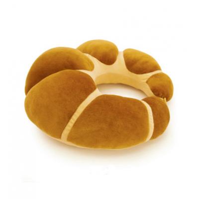 牛角包按摩枕/咖啡----CVC剪毛绒，耐磨，抗皱，送男/女友 送朋友礼物